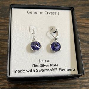 Fine silver plate Swarovski elements earrings